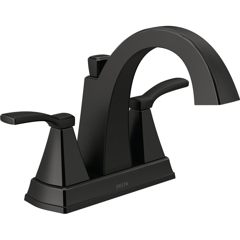 Delta Flynn Series 25768LF-BL Centerset Bathroom Faucet, 1.2 gpm, 2-Handle, 3-Faucet Hole, Matte Black