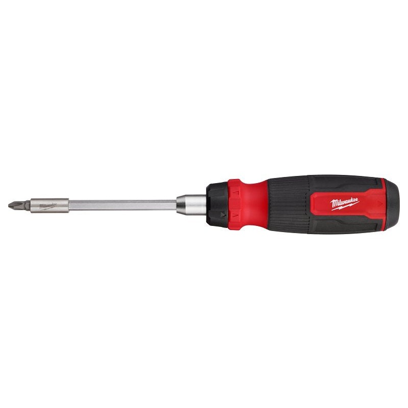 Milwaukee 48-22-2903 14-in-1 Ratcheting Multi-Bit Screwdriver, 1/4 in Drive, Hex Drive, 10.12 in OAL, Plastic Handle