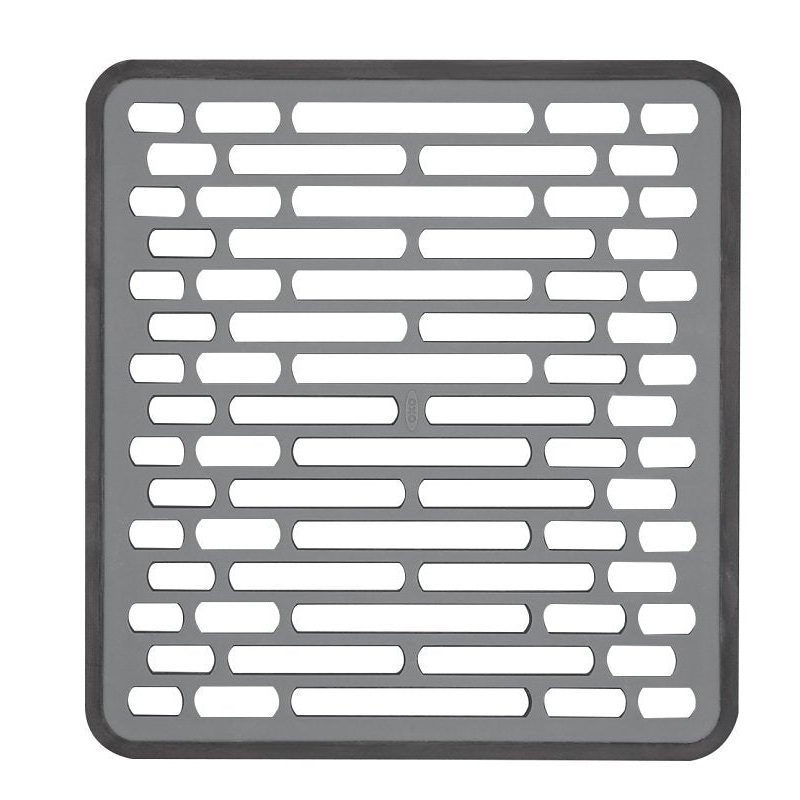 Good Grips 13190610 Sink Mat, 12-1/4 in L, 11-1/2 in W, 1/2 in Thick, Silicone, Gray