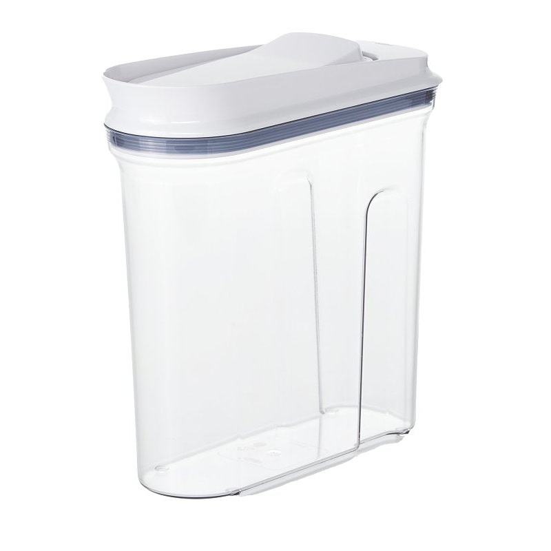 Oxo 11114000 Cereal Dispenser, 3.4 qt Capacity, Plastic/Silicone, Clear, 10.2 in L, 4.3 in W, 10-1/2 in H