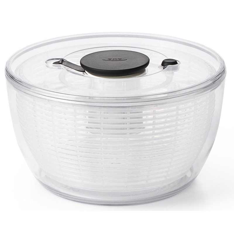 Oxo 32480 Salad Spinner, 4.95 qt Basket, 6.22 qt Bowl Capacity, 10-1/2 in Dia, 10-1/2 in W, 6 in H, Plastic, White