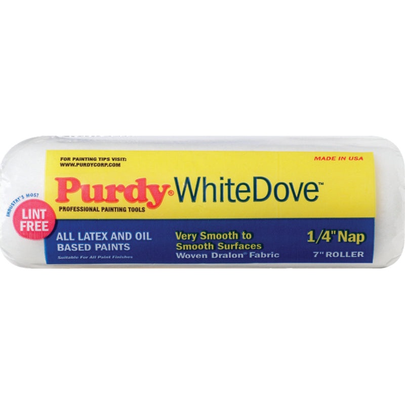 Purdy White Dove 662071 Paint Roller Cover, 1/4 in Thick Nap, 7 in L, Dralon Fabric Cover