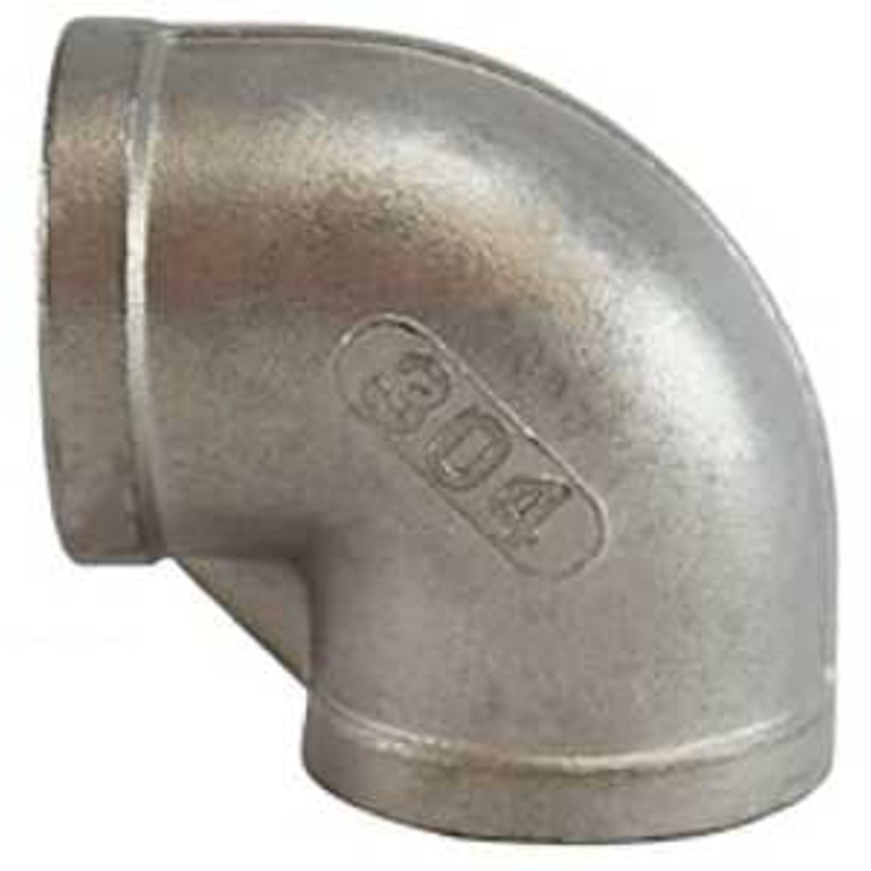 Anderson Metals 62102B Pipe Elbow, 3/8 in, Threaded, 90 deg Angle, 304 Stainless Steel, 150 psi Pressure