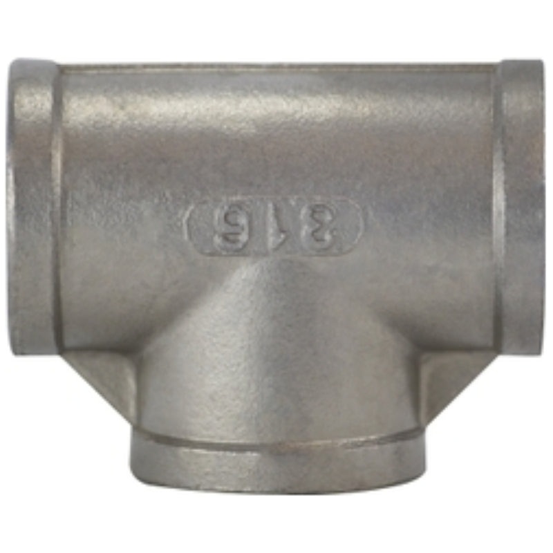 Anderson Metals 62253B Pipe Tee, 1/2 in, Threaded, 304 Stainless Steel, 150 psi Pressure