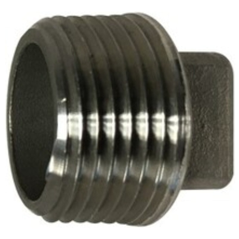 Anderson Metals 62653B Cored Pipe Plug, 1/2 in, Threaded, Square Head, 304 Stainless Steel