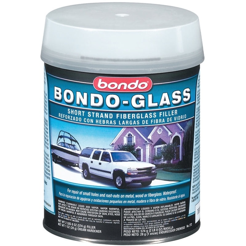 Bondo 272 Glass Reinforced Filler, Green, Includes: Bondo Red Cream Hardener, 1 qt Can, Paste, Pungent Organic