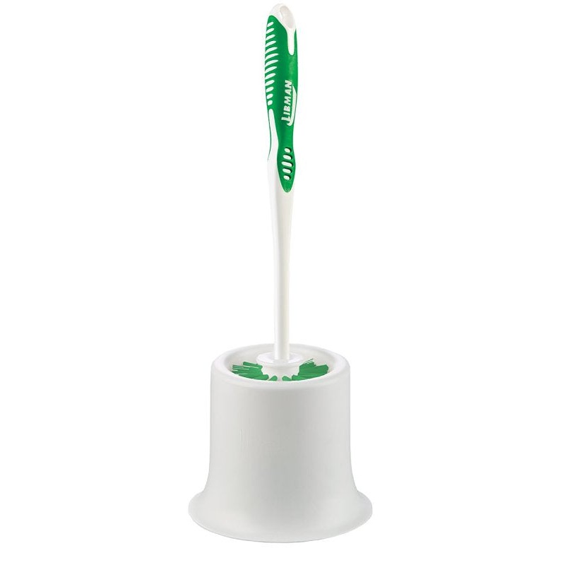 Libman 34 Toilet Bowl Brush, 1 in L Trim, PET Bristle, Polypropylene Holder, White Holder