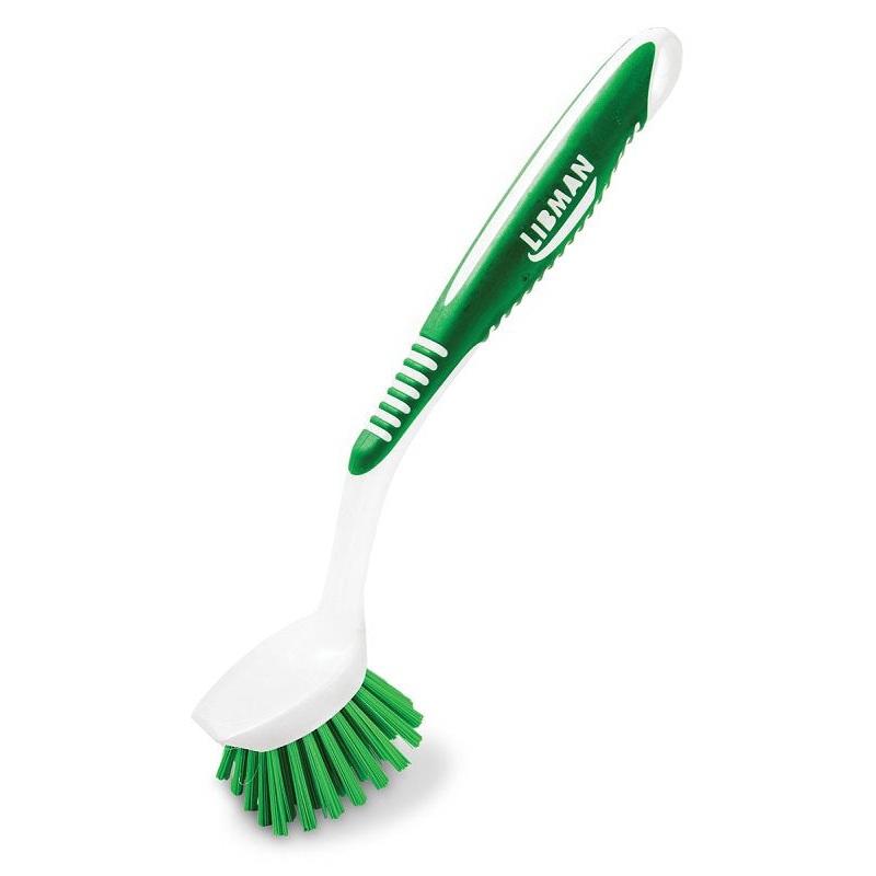 Libman 45 Kitchen Brush, 7/8 in L Trim, 2 in W Brush, Polymer Bristle, 10.13 in L, Santoprene Handle