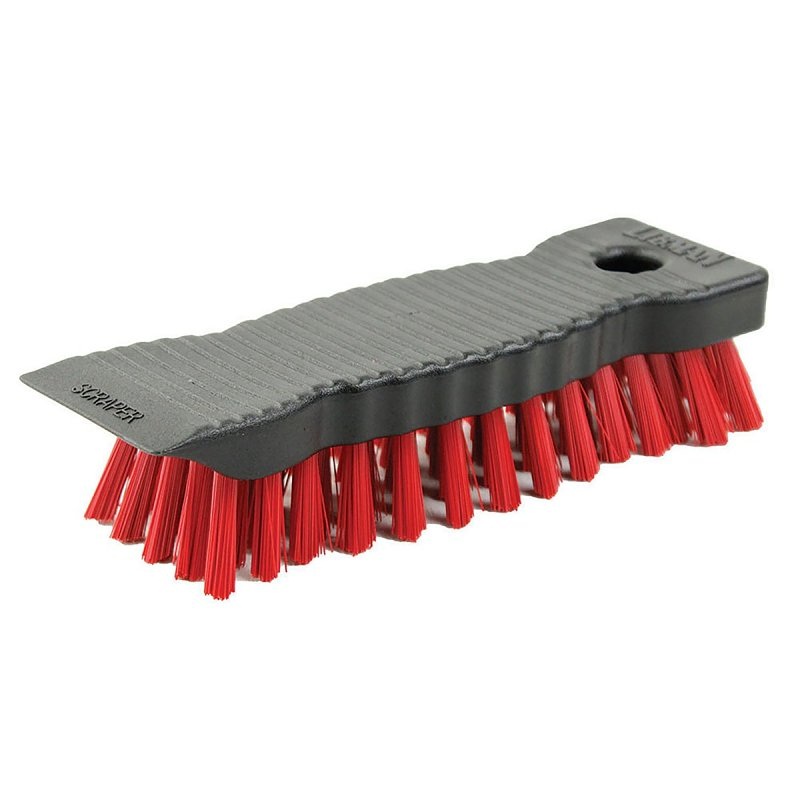 Libman 510 Scrub Brush, 1-1/4 in L Trim, PET, Red, 7 in W Brush, 7-1/2 in OAL
