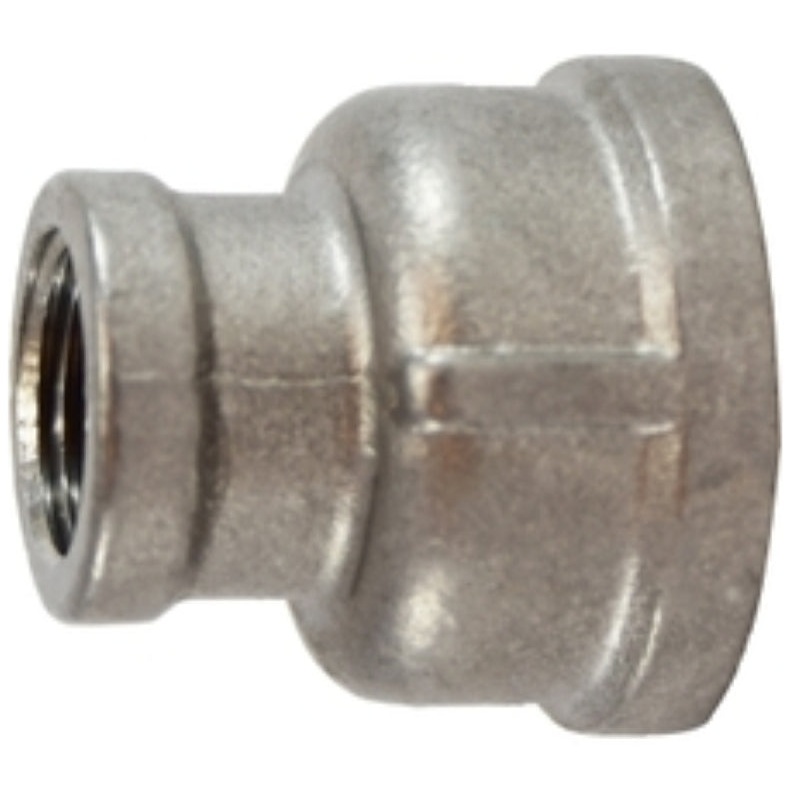 Midland Industries 62438B Reducing Pipe Coupling, 3/4 x 1/2 in, 304 Stainless Steel, 150 psi Pressure