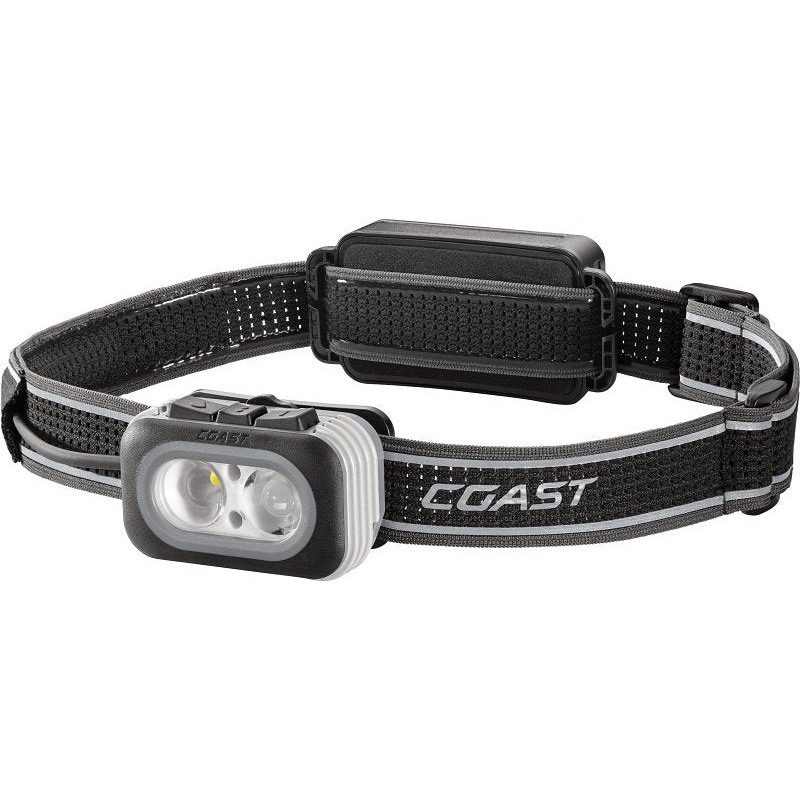 Coast RL20R 30899 Headlamp, ZITHION Rechargeable Battery, LED Lamp, Ultra View Flood, BULLS-EYE Spot Beam