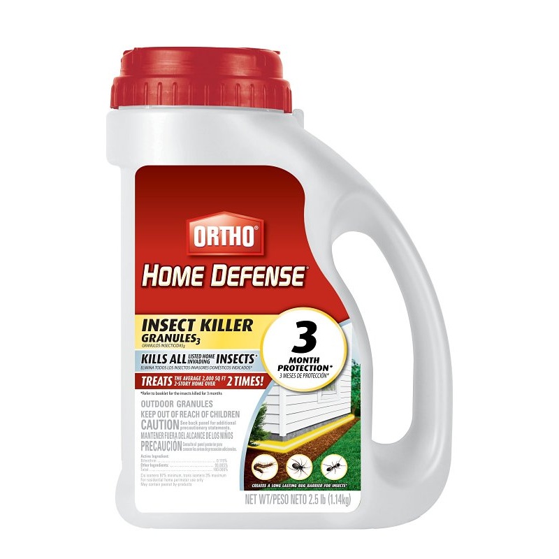 Ortho Home Defense 0200910 Insect Killer, Granular, Home Foundation, 2.5 lb Bottle
