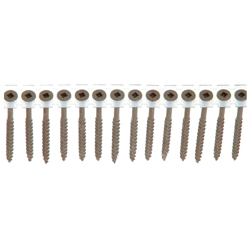 Senco 08D Series 08D250W Deck Screw, Brown, 2-1/2 in L, Flat Head, #2 Drive, Steel, Weatherex