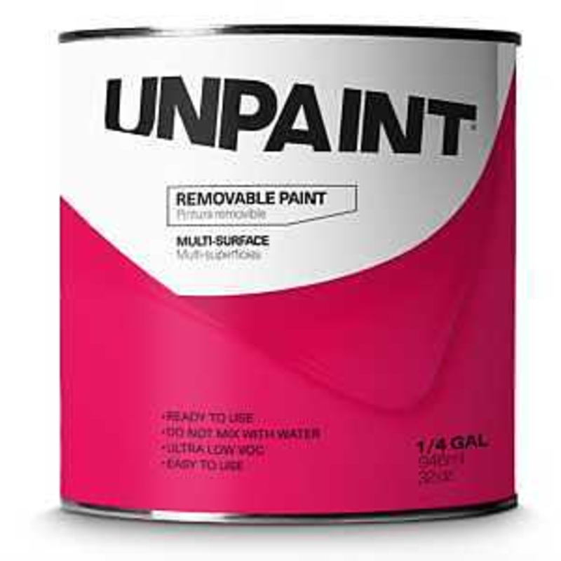 UNPAINT 300 0002 000004 Removable Paint, Clear, 1 qt, 128 to 170 sq-ft Coverage Area