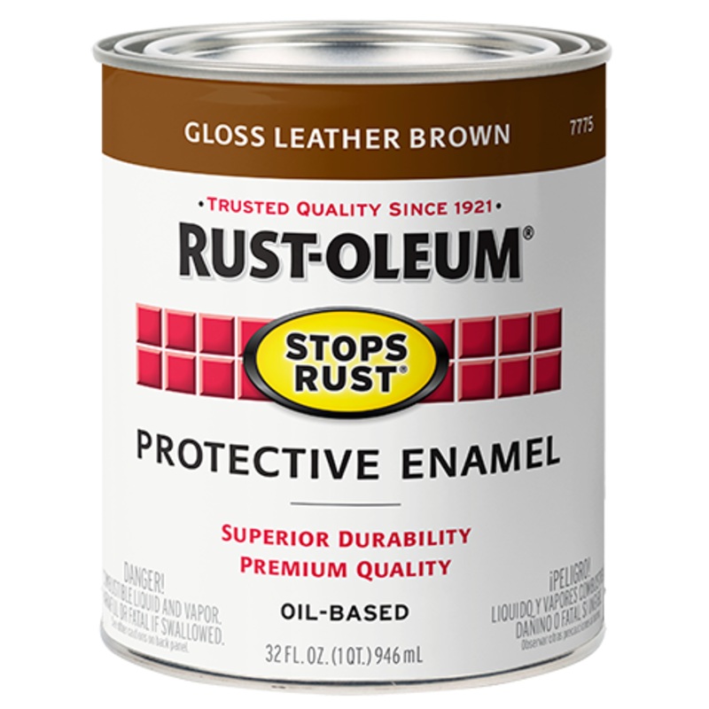 Rust-Oleum Protective Enamel Brush-On Paint Gloss Leather Brown