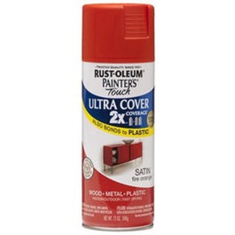 Painter’s Touch 2X Spray Paint, Satin Fire Orange, 12-oz.