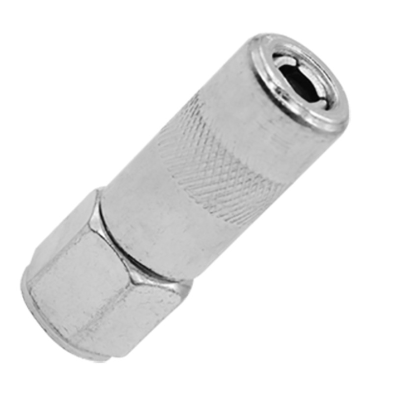 Lubrimatic 1/8-Inch Standard Jaw Curved Grease Gun Coupler with Spring-Loaded Ball