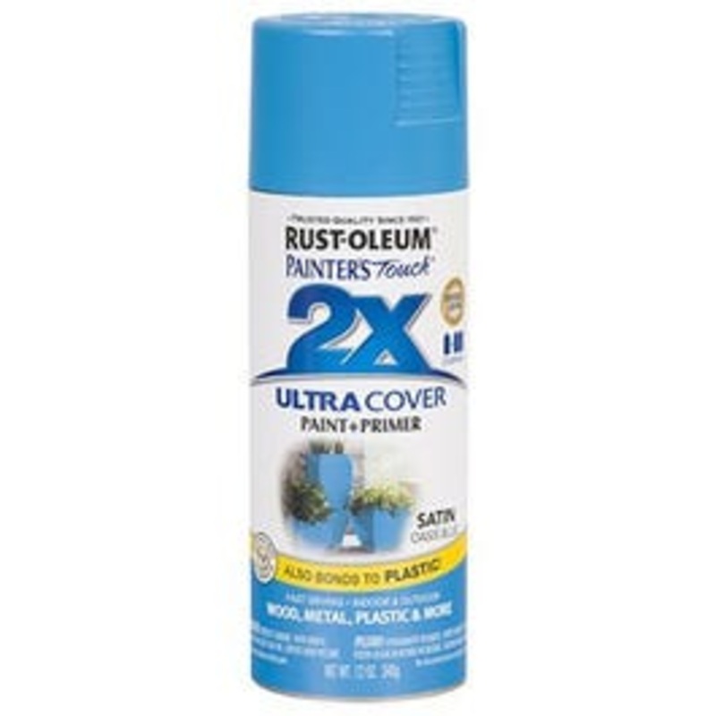 Painter’s Touch 2X Spray Paint, Satin Oasis Blue, 12-oz.