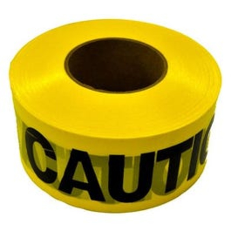 Caution Tape, Yellow, Waterproof, 1,000-Ft.
