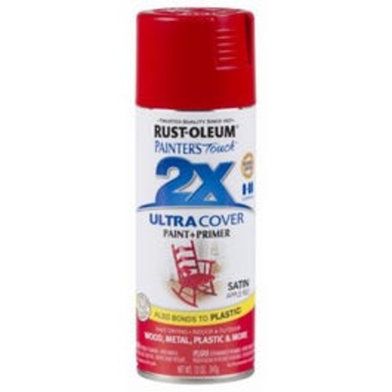 Painter’s Touch 2X Spray Paint, Satin Apple Red, 12-oz.