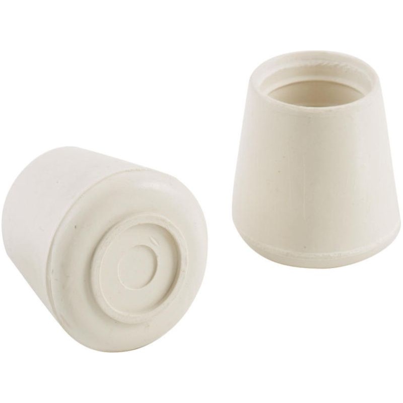 Shepherd Hardware 1-1/8-Inch Inside Diameter Rubber Leg Tips, 4-Pack, White
