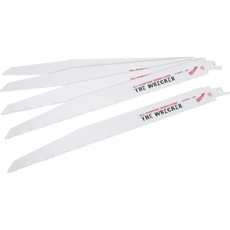 Milwaukee Sawzall THE WRECKER 12 In. 7/11 TPI Multi-Material Demolition Reciprocating Saw Blade (5-Pack)