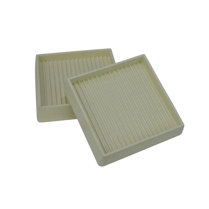 Shepherd Hardware 3-Inch Square Rubber Furniture Cups, Off-White, 2-Pack