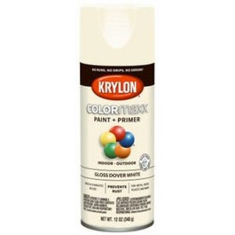 COLORmaxx Spray Paint + Primer, Gloss Dover White, 12-oz.