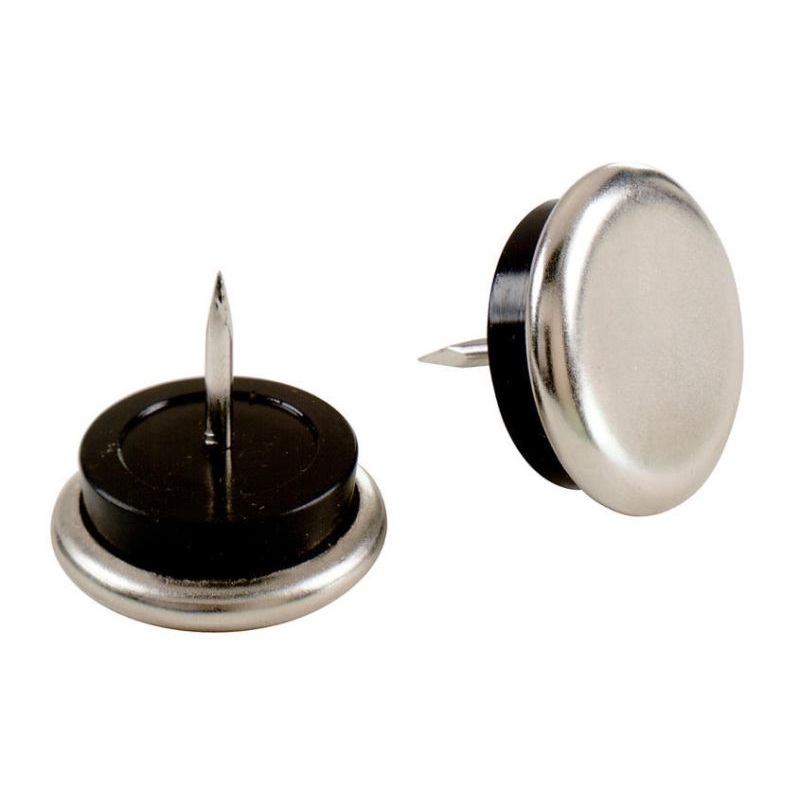Shepherd Hardware 7/8-Inch Nail On Furniture Glides with Satin Nickel Base, 4-Pack