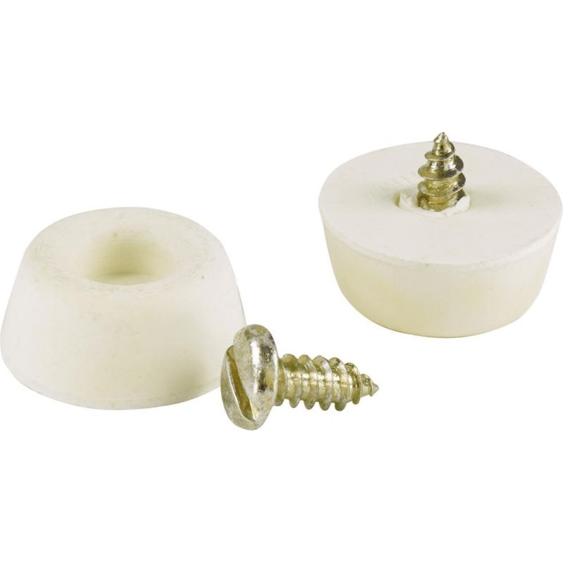 Shepherd Hardware 7/8-Inch SurfaceGard Screw-On Rubber Door Bumpers, 4-Count