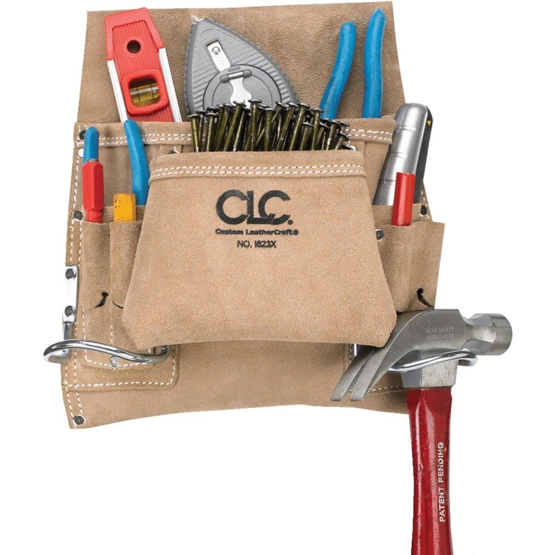CLC 8-Pocket Suede Leaather Carpenter’s Nail & Tool Bag