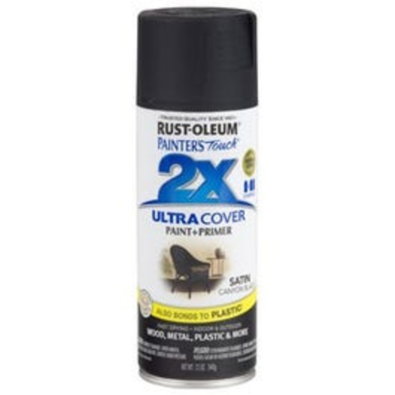Painter’s Touch 2X Spray Paint, Satin Canyon Black, 12-oz.