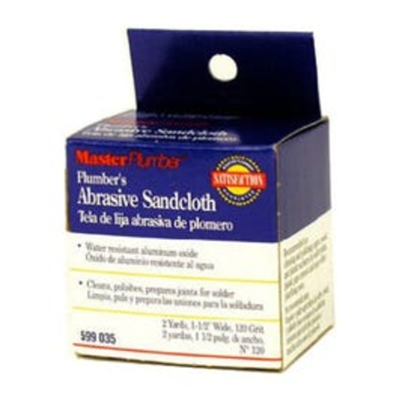 Plumber’s Abrasive Cloth, 120-Grit, 1-1/2-In. x 2-Yds.