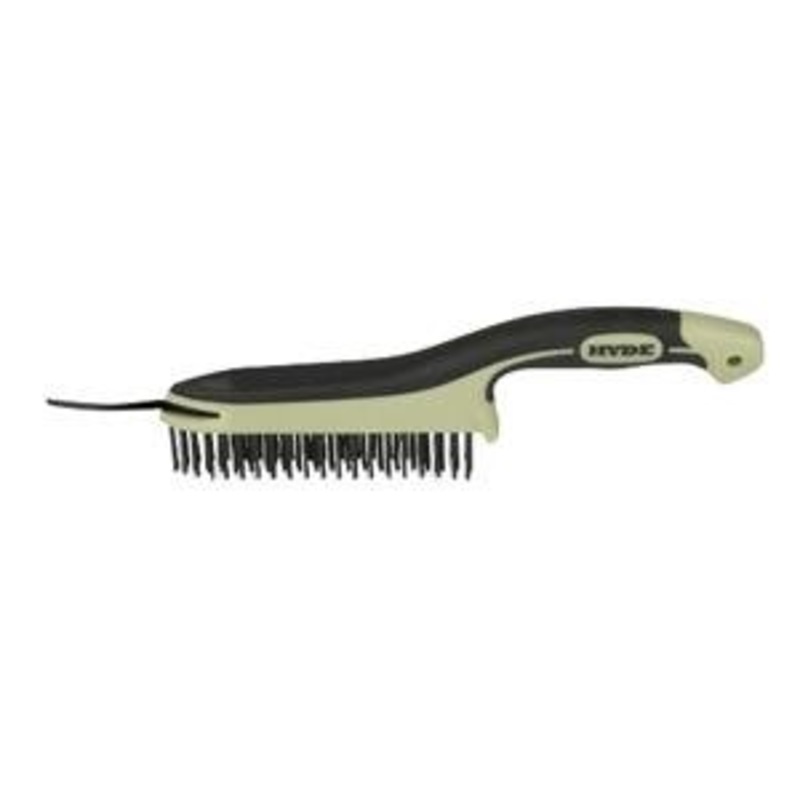 Hyde MAXXGRIP PRO High-Carbon Steel Wire Brush with Scraper, 9-1/4 (9-1/4)