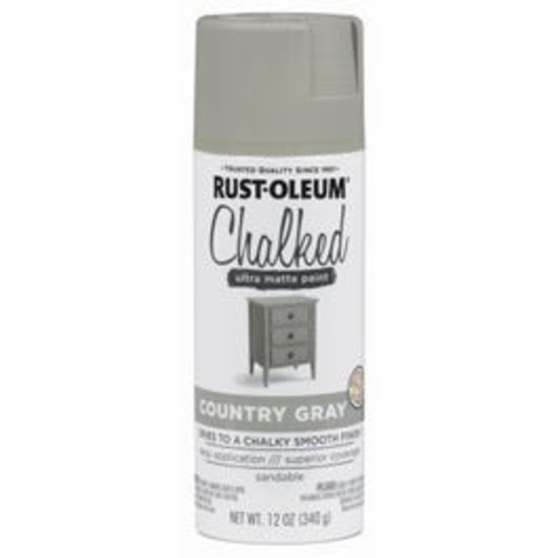 Chalked Spray Paint, Ultra Matte, Country Gray, 12-oz.