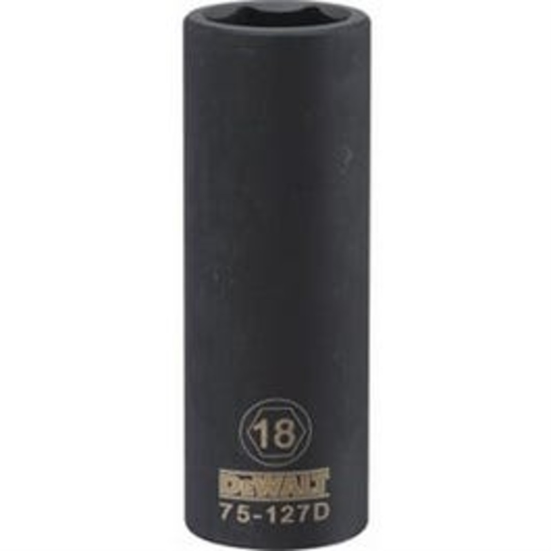 Metric Deep Impact Socket, 6-Point, Black Oxide, 1/2-In. Drive, 18mm