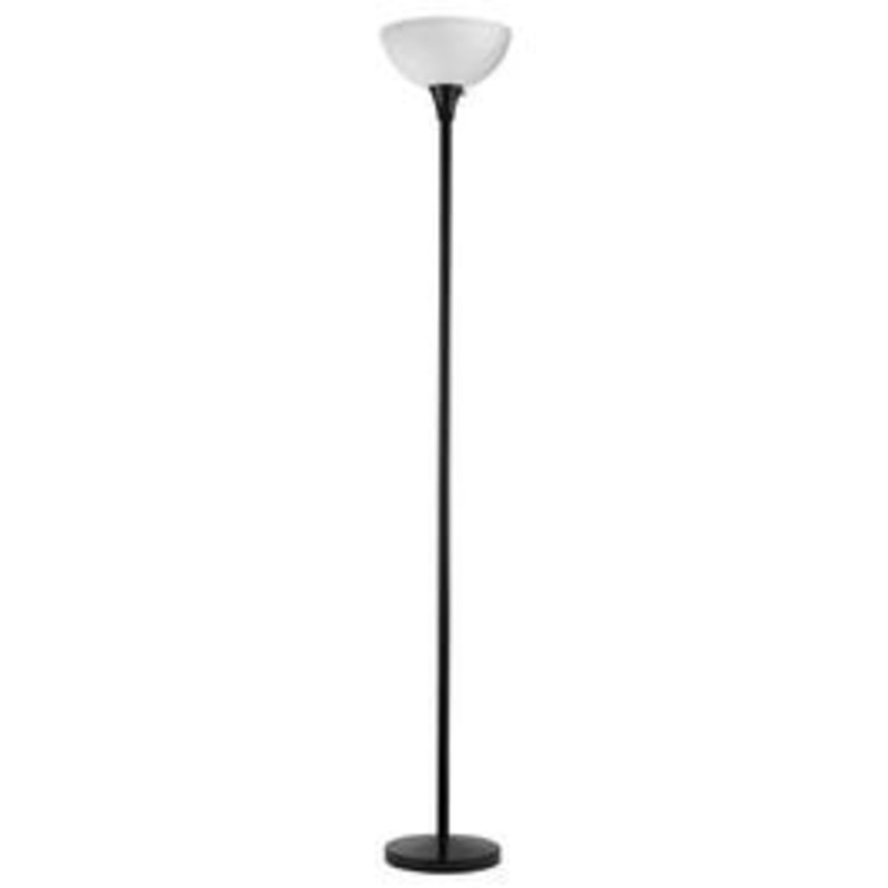 Torchiere Floor Lamp, Black, 71-In.