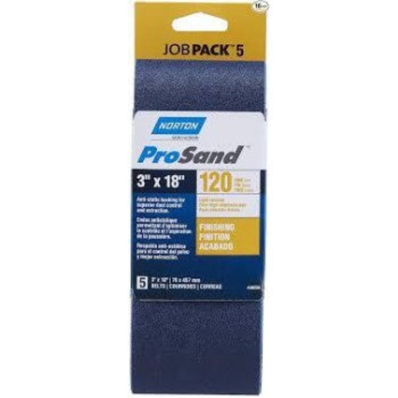Norton 07660749256 49256 5pk 3×18 120g Sand Belt