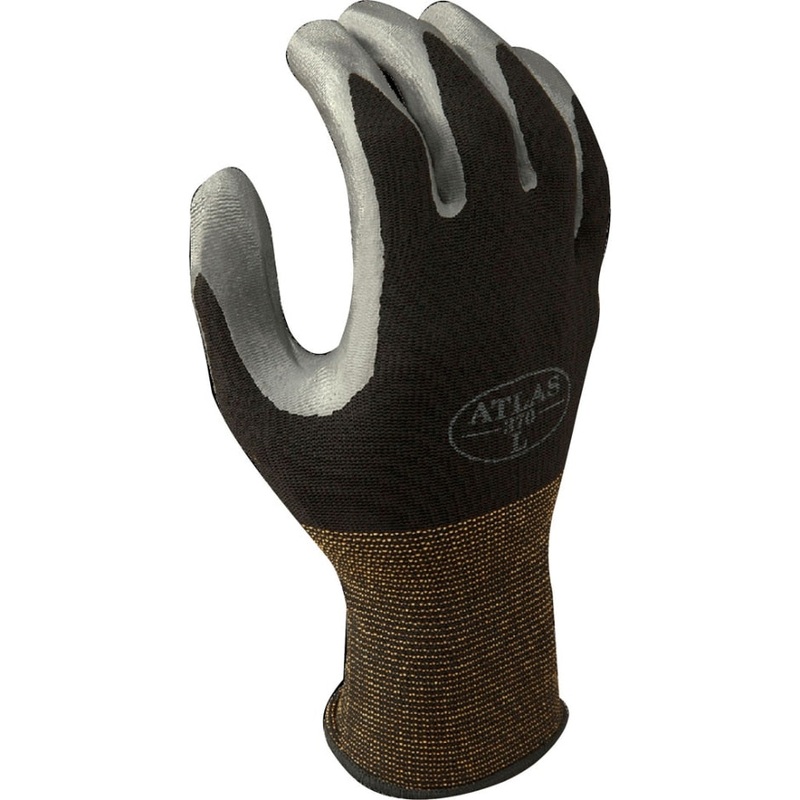 Atlas Nitrile Coated Glove|Black XLarge|Black Large