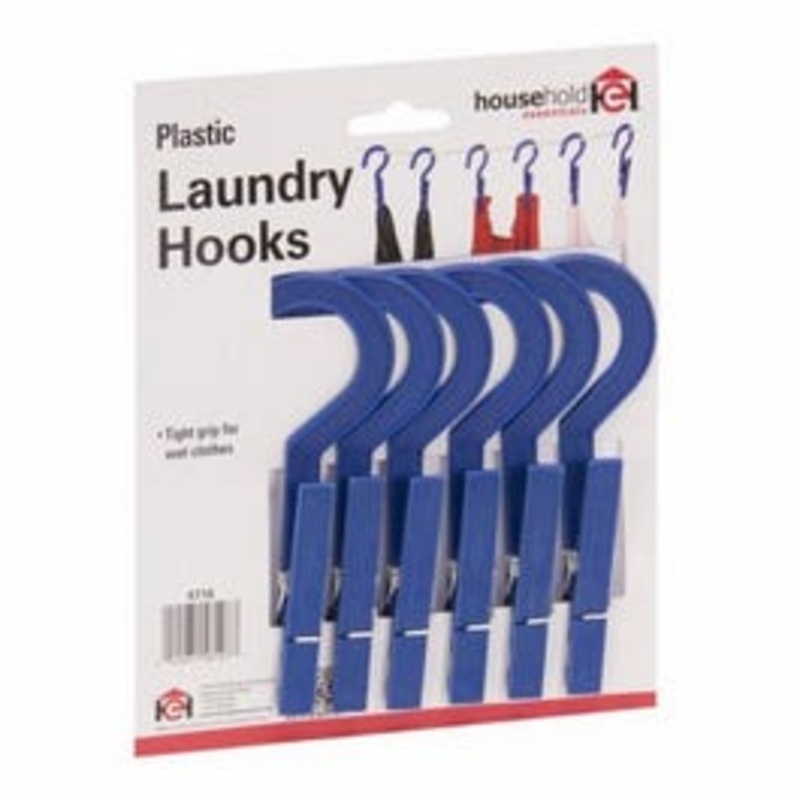 Hang ‘n Dry Clothespins, Plastic, 6-Pk.
