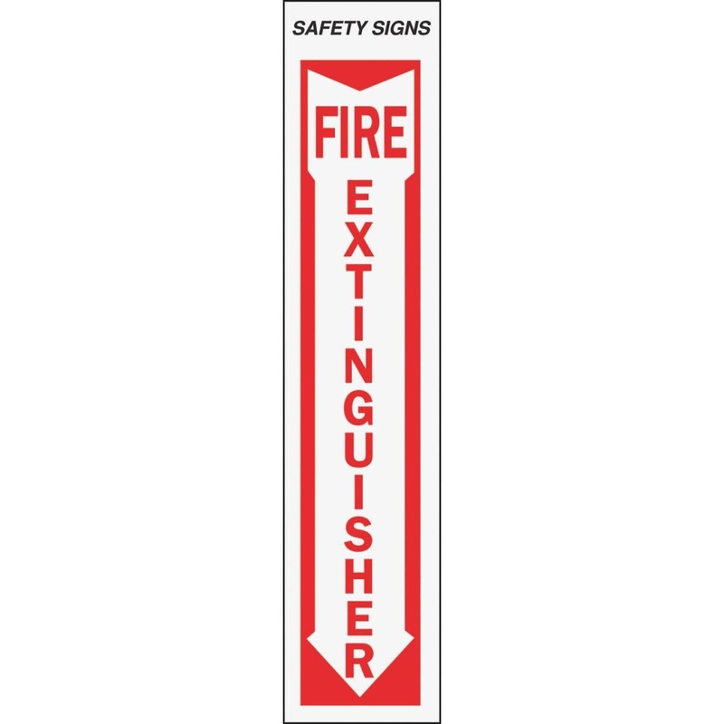 Hy-Ko Vinyl Sign, Fire Extinguisher with Down Arrow