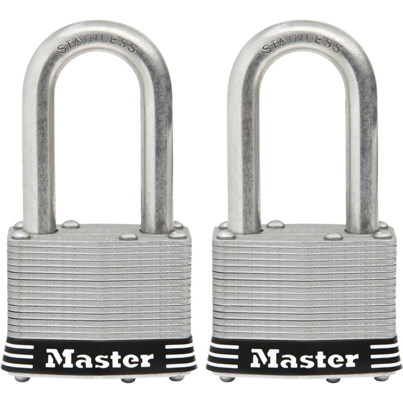 Master Lock 1-3/4 In. Laminated Stainless Steel Keyed Padlock with 1-1/2 In. Shackle (2-Pack)