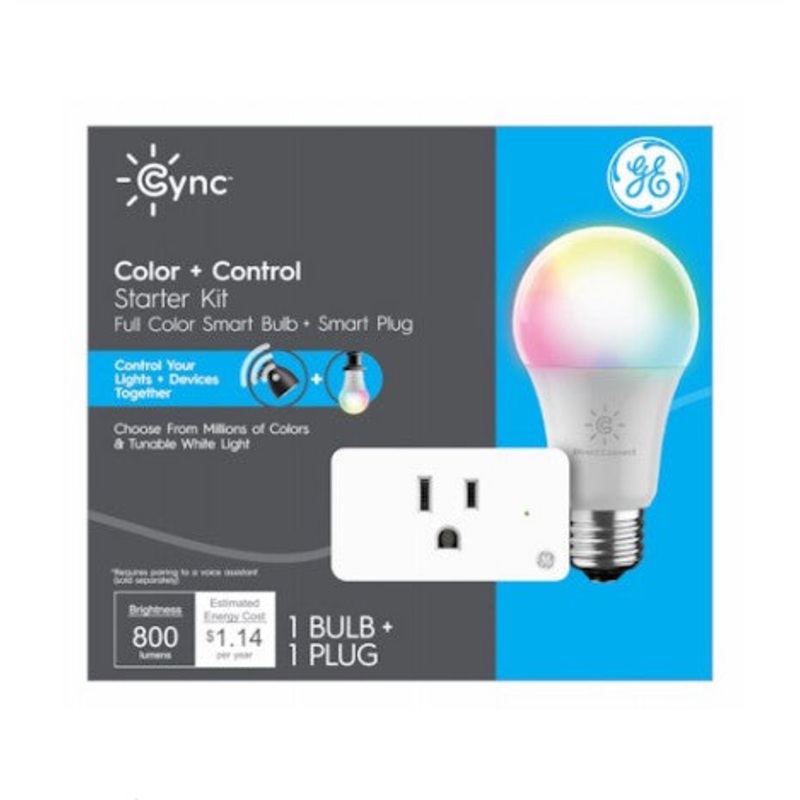 GE Cync Smart Bundle 9.5 Watt Light Bulb + Plug Full Color Tunable White